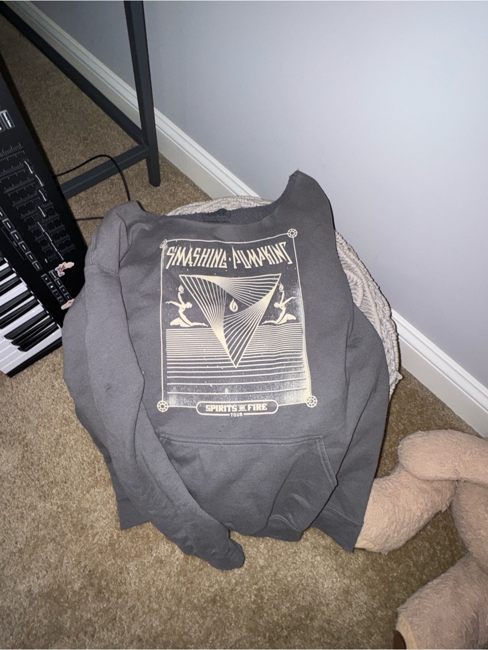 Smashing Pumpkins Gray Graphic Crewneck Sweater